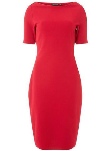 Dorothy Perkins Red Slash Neck Bodycon Dress
