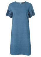 Dorothy Perkins *tall Blue Embroidered Sleeve Dress