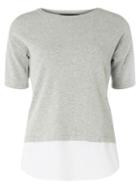 Dorothy Perkins Grey Woven Hem T-shirt