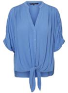 *vero Moda Blue Tie Front Blouse