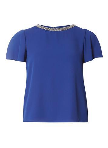 Dorothy Perkins Petite Cobalt Embellished Blouse