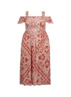 Dorothy Perkins *dp Curve Pink Paisley Print Shirred Midi Dress