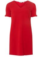 Dorothy Perkins Petite Red V-neck Shift Dress