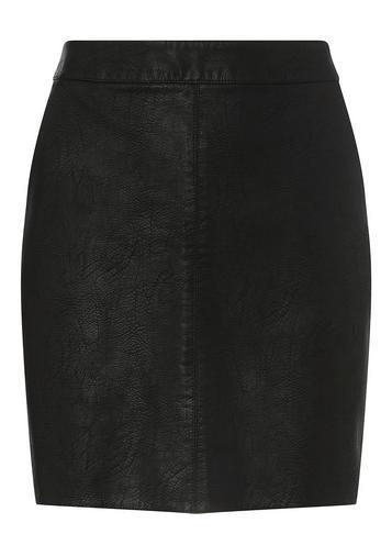 Dorothy Perkins Petite Black Faux Leather Skirt
