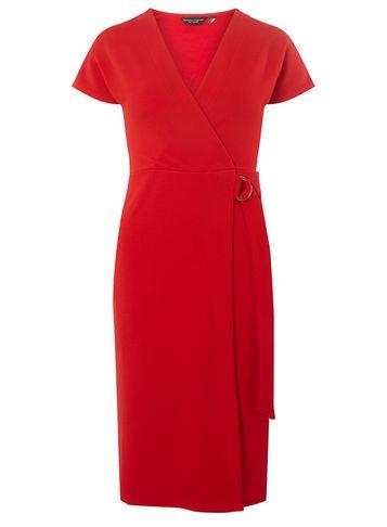 Dorothy Perkins Red D-ring Wrap Dress