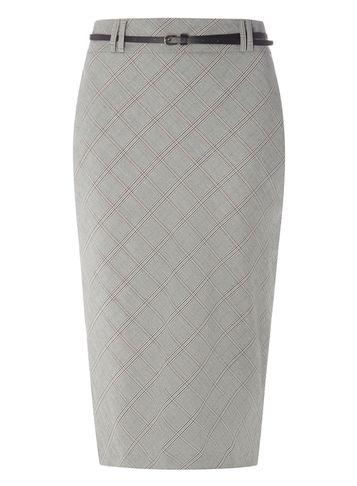 Dorothy Perkins Black And White Check Pencil Skirt