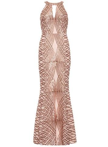 *quiz Rose Gold Fishtail Maxi Dress