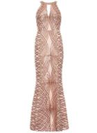 *quiz Rose Gold Fishtail Maxi Dress
