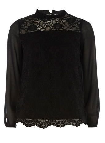 Dorothy Perkins Black Scallop Lace Top