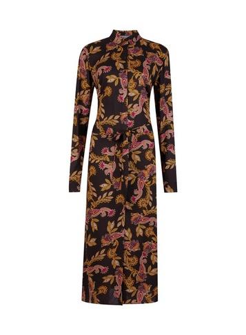 Dorothy Perkins *tall Black Paisley Print Shirt Dress