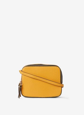 Dorothy Perkins Mustard Double Zip Cross Body Bag