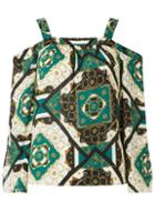 Dorothy Perkins Green Chain Print Cold Shoulder Top
