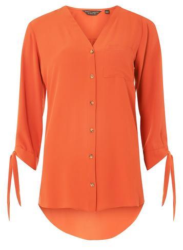 Dorothy Perkins Orange Tie Cuff Shirt