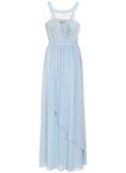 Dorothy Perkins *quiz Blue Hi-neck Glitter Waterfall Maxi Dress