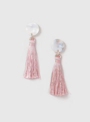 Dorothy Perkins Pink And Rose Gold Look Mini Tassel Earrings