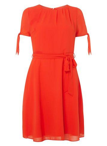 Dorothy Perkins Red Chiffon Fit & Flare Dress
