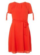 Dorothy Perkins Red Chiffon Fit & Flare Dress