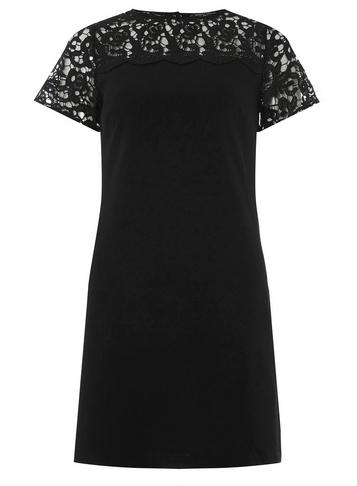 Dorothy Perkins *black Lace Mix Shift Dress