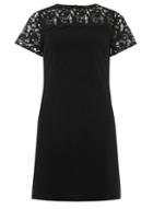 Dorothy Perkins *black Lace Mix Shift Dress