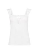 Dorothy Perkins White Ribbed Tie Front Vest