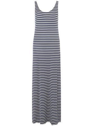 Dorothy Perkins *vila Navy And White Sleeveless Maxi Dress