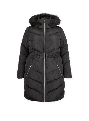 Dorothy Perkins *dp Curve Black Long Luxe Puffer Coat