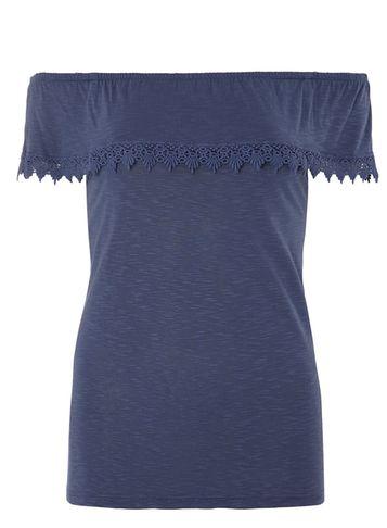 Dorothy Perkins Blue Lace Trim Blouse