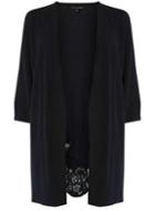 Dorothy Perkins Dp Curve Navy Lace Broderie Cardigan