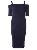 Dorothy Perkins Navy Cold Shoulder Dress