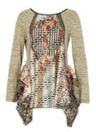 *izabel London Multi Green Contrast Tunic Top