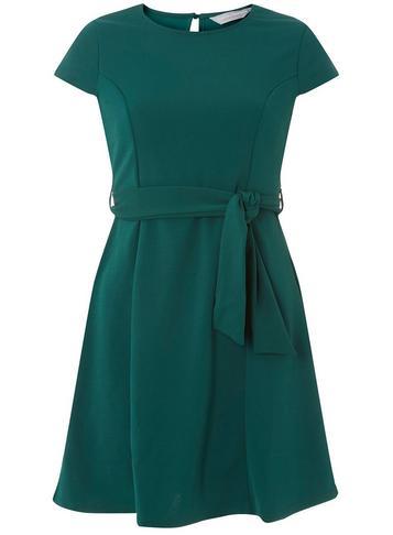 Dorothy Perkins Petite Tie Waist Fit And Flare Dress