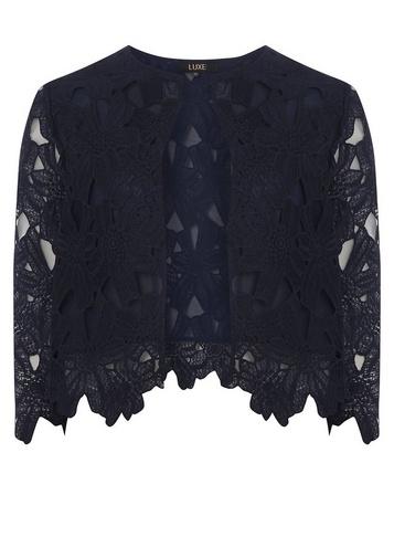 *luxe Navy Lace Jacket