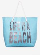 Dorothy Perkins *southbeach Blue Life Is A Beach Shopper Bag