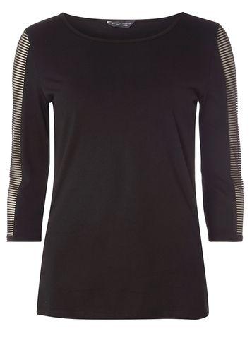 Dorothy Perkins *tall Black Textured Top