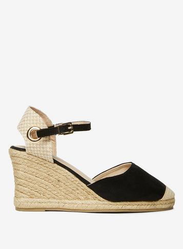 Dorothy Perkins Wide Fit Black Raven Wedges