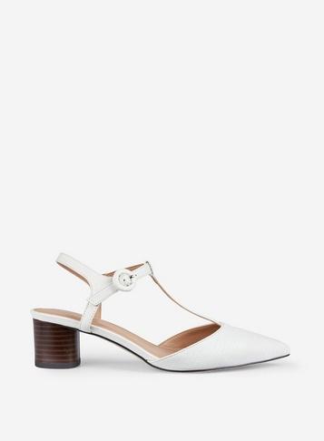 Dorothy Perkins Wide Fit White 'eilis' T-bar Court Shoes