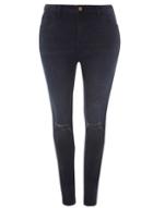 Dorothy Perkins Dp Curve Blue And Black Darcy Ripped Jeans