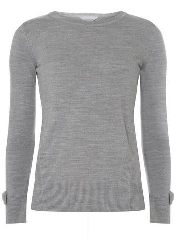 Dorothy Perkins Petite Grey Bow Cuff Jumper