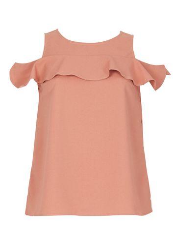 Dorothy Perkins *izabel London Dusky Pink Frill Bust Top