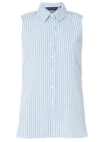 Dorothy Perkins Blue Sleeveless Textured Shirt