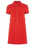 Dorothy Perkins Red Zip Front Dress