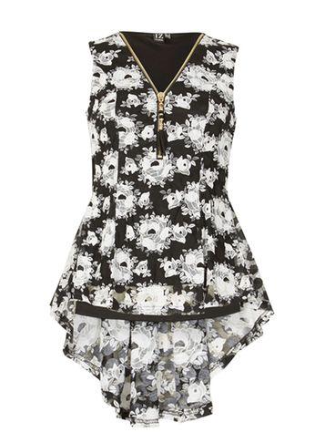 Dorothy Perkins *izabel London Black Floral Fit And Flare Blouse