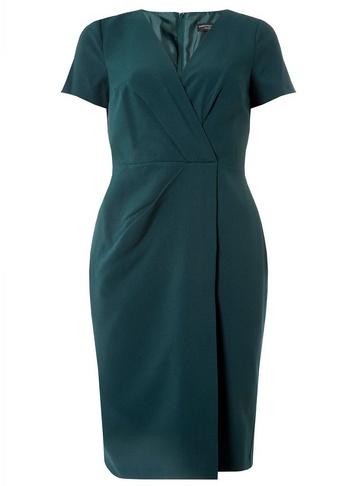 Dorothy Perkins Green V-neck Wrap Dress