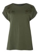 Dorothy Perkins *tall Khaki Flower Applique T-shirt