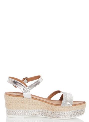 *quiz Multi Coloured Diamante Flatform Sandals