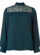 Dorothy Perkins Green Lace Tie Back Top