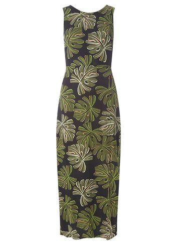Dorothy Perkins Petite Black Palm Maxi Dress