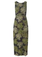 Dorothy Perkins Petite Black Palm Maxi Dress