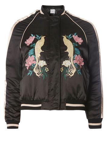 Dorothy Perkins Petite Embroidered Bird Bomber Jacket