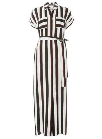 Dorothy Perkins Short Sleeve Stripe Maxi Shirt Dress